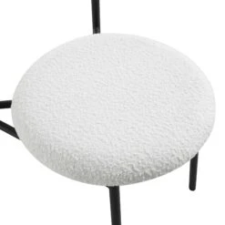 Donna Set Of 2 White Boucle Dining Chairs -Daals DCH 2149 WHITE BOUCLE 2P detail2