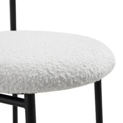 Donna Set Of 2 White Boucle Dining Chairs -Daals DCH 2149 WHITE BOUCLE 2P detail3