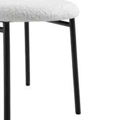 Donna Set Of 2 White Boucle Dining Chairs -Daals DCH 2149 WHITE BOUCLE 2P detail4