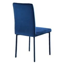 Fernie Set Of 2 Navy Blue Velvet Dining Chairs With Upholstered Legs -Daals DCH 2151 NAVY VEL 2P WB5