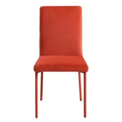 Fernie Set Of 2 Ochre Burnt Orange Velvet Dining Chairs With Upholstered Legs -Daals DCH 2151 OCHRE VEL 2P WB2