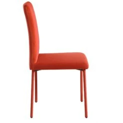 Fernie Set Of 2 Ochre Burnt Orange Velvet Dining Chairs With Upholstered Legs -Daals DCH 2151 OCHRE VEL 2P WB4