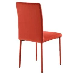 Fernie Set Of 2 Ochre Burnt Orange Velvet Dining Chairs With Upholstered Legs -Daals DCH 2151 OCHRE VEL 2P WB5