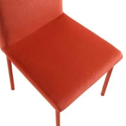 Fernie Set Of 2 Ochre Burnt Orange Velvet Dining Chairs With Upholstered Legs -Daals DCH 2151 OCHRE VEL 2P detail2