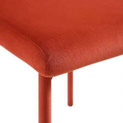 Fernie Set Of 2 Ochre Burnt Orange Velvet Dining Chairs With Upholstered Legs -Daals DCH 2151 OCHRE VEL 2P detail3