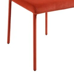 Fernie Set Of 2 Ochre Burnt Orange Velvet Dining Chairs With Upholstered Legs -Daals DCH 2151 OCHRE VEL 2P detail4