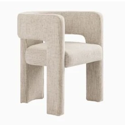 Greenwich Oatmeal & Beige Woven Textured Fabric Dining Chair 25 Greenwich Oatmeal & Beige Woven Textured Fabric Dining Chair -Daals DCH 2159 OAT WOV WB3