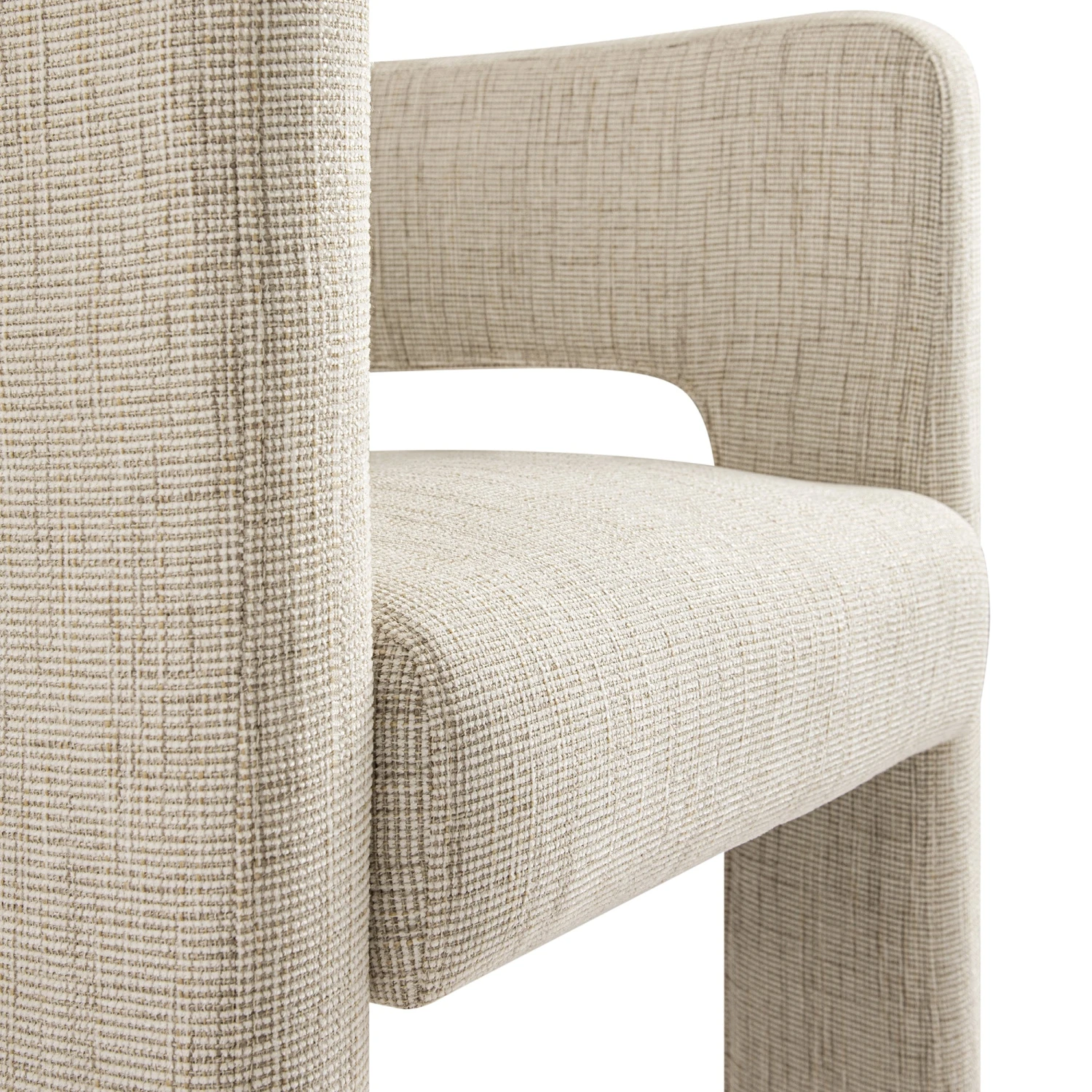 Greenwich Oatmeal & Beige Woven Textured Fabric Dining Chair 15 Greenwich Oatmeal & Beige Woven Textured Fabric Dining Chair - Image 15