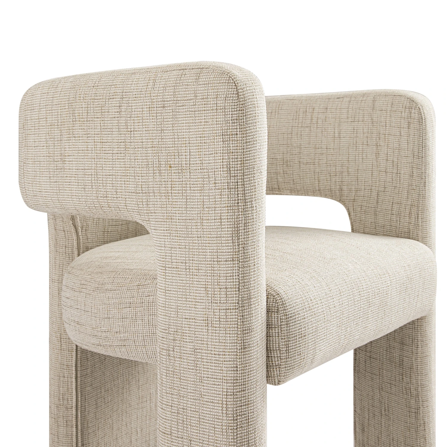 Greenwich Oatmeal & Beige Woven Textured Fabric Dining Chair 16 Greenwich Oatmeal & Beige Woven Textured Fabric Dining Chair - Image 16