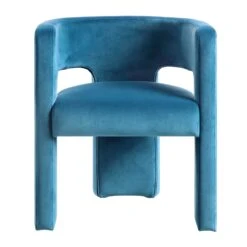 Greenwich Air Force Blue Velvet Dining Chair -Daals DCH 2159 PETROL VEL WB1