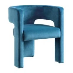 Greenwich Air Force Blue Velvet Dining Chair -Daals DCH 2159 PETROL VEL WB2