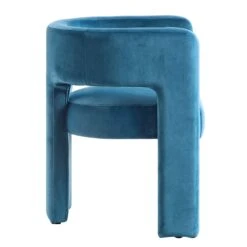Greenwich Air Force Blue Velvet Dining Chair -Daals DCH 2159 PETROL VEL WB3