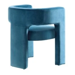 Greenwich Air Force Blue Velvet Dining Chair -Daals DCH 2159 PETROL VEL WB4