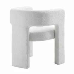 Greenwich White Boucle Dining Chair -Daals DCH 2159 WHITE BOUCLE WB4