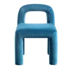 Libby Air Force Blue Velvet Dining Chair -Daals DCH 2160 PETROL VEL WB2