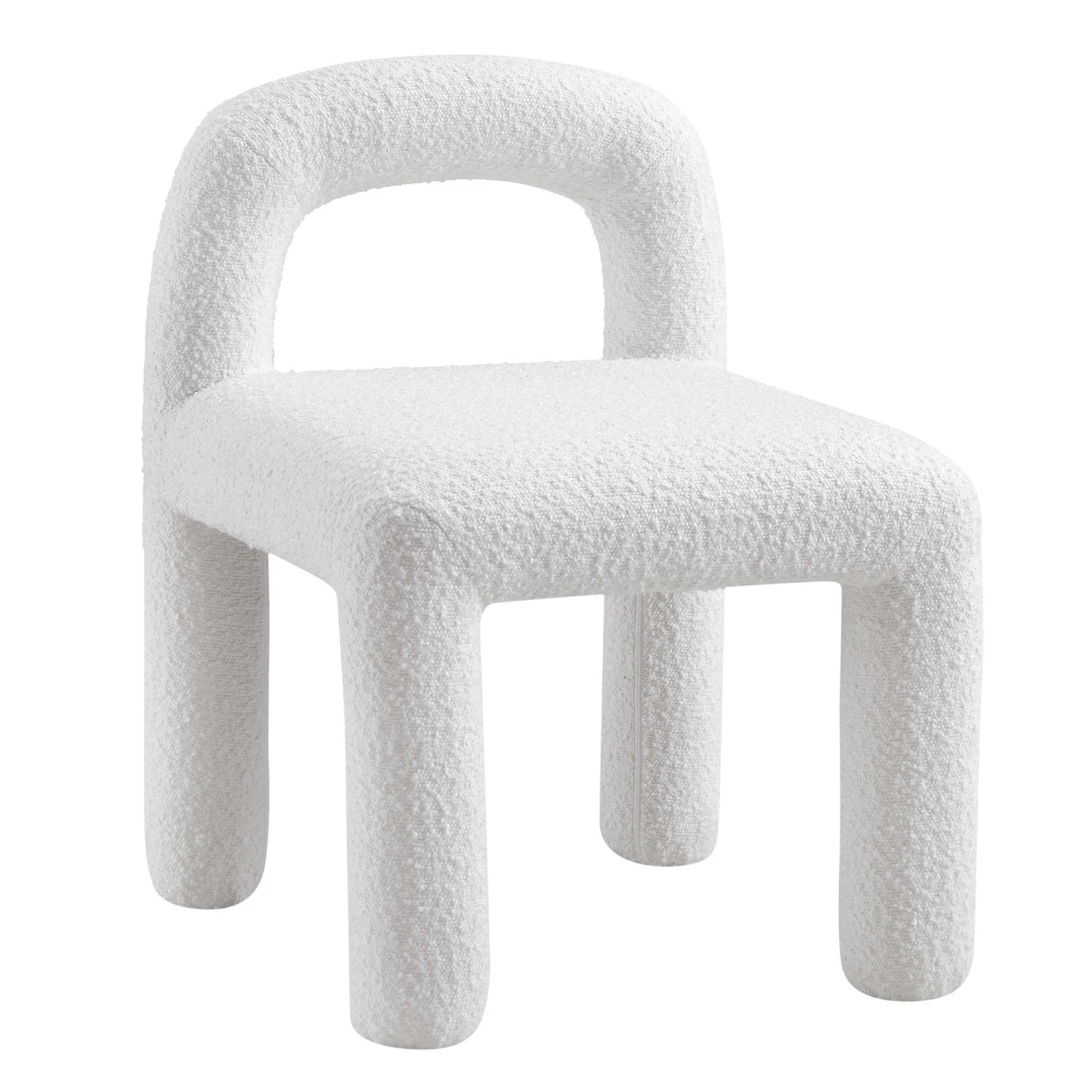 Libby White Boucle Dining Chair 3 Libby White Boucle Dining Chair - Image 3