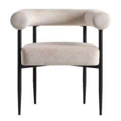 Fulbourn Champagne Velvet Dining Chair With Black Legs -Daals DCH 2162 CHAMP VEL BLACK WB1