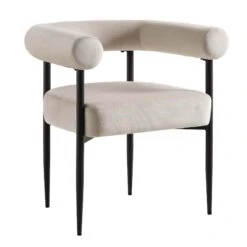 Fulbourn Champagne Velvet Dining Chair With Black Legs -Daals DCH 2162 CHAMP VEL BLACK WB2