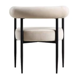 Fulbourn Champagne Velvet Dining Chair With Black Legs -Daals DCH 2162 CHAMP VEL BLACK WB5