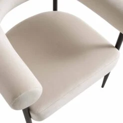 Fulbourn Champagne Velvet Dining Chair With Black Legs -Daals DCH 2162 CHAMP VEL BLACK detail1