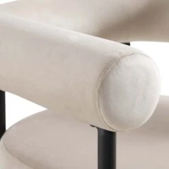 Fulbourn Champagne Velvet Dining Chair With Black Legs -Daals DCH 2162 CHAMP VEL BLACK detail2