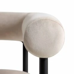 Fulbourn Champagne Velvet Dining Chair With Black Legs -Daals DCH 2162 CHAMP VEL BLACK detail3