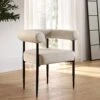 Fulbourn Champagne Velvet Dining Chair With Black Legs