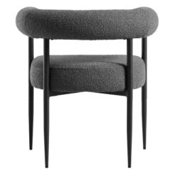 Fulbourn Charcoal Boucle Dining Chair With Black Metal Legs -Daals DCH 2162 CHARCOAL BOUCLE BLACK WB5