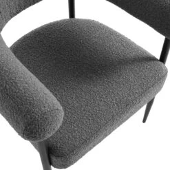 Fulbourn Charcoal Boucle Dining Chair With Black Metal Legs -Daals DCH 2162 CHARCOAL BOUCLE BLACK detail1