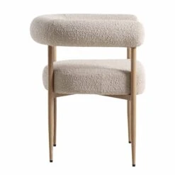 Fulbourn Taupe Boucle Dining Chair With Natural Wood Effect Legs -Daals DCH 2162 TAUPE BOUCLE NAT WB3