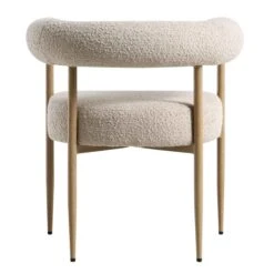 Fulbourn Taupe Boucle Dining Chair With Natural Wood Effect Legs -Daals DCH 2162 TAUPE BOUCLE NAT WB5