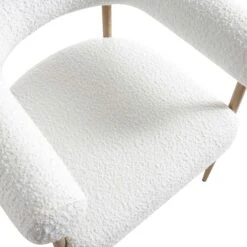 Fulbourn White Boucle Dining Chair With Natural Wood Effect Legs -Daals DCH 2162 WHITE BOUCLE NAT detail1
