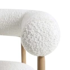 Fulbourn White Boucle Dining Chair With Natural Wood Effect Legs -Daals DCH 2162 WHITE BOUCLE NAT detail3