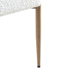 Fulbourn White Boucle Dining Chair With Natural Wood Effect Legs -Daals DCH 2162 WHITE BOUCLE NAT detail4