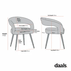 Laurel Wave Taupe Boucle Set Of 2 Dining Chairs -Daals DCH 2172 2P CHART