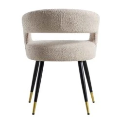 Laurel Wave Taupe Boucle Set Of 2 Dining Chairs -Daals DCH 2172 TAUPE BOUCLE 2P WB6