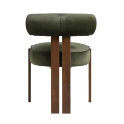 Ophelia Moss Green Velvet Dining Chair -Daals DCH 2187 MOSS VEL WALN WB5