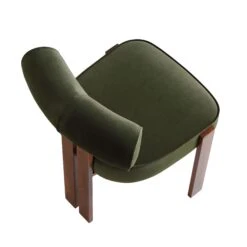 Ophelia Moss Green Velvet Dining Chair -Daals DCH 2187 MOSS VEL WALN WB7