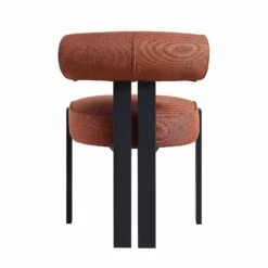 Ophelia Terracotta Fabric Dining Chair -Daals DCH 2187 TERRA FAB BLACK WB4