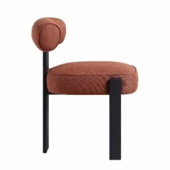 Ophelia Terracotta Fabric Dining Chair -Daals DCH 2187 TERRA FAB BLACK WB5