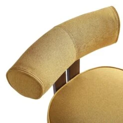 Ophelia Honey Gold Fabric Dining Chair -Daals DCH 2187 YELLOW FAB WALN detail1