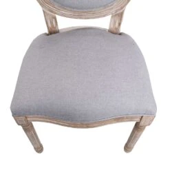 Lainston Set Of 2 Classic Limewashed Wooden Dining Chairs, Grey -Daals DCH 2188 GREY 2P detail2