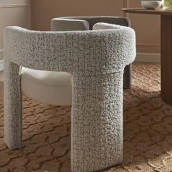 Greenwich Taupe Boucle And Beige Faux Leather Seat Dining Chair -Daals DCH 2259 A scene2