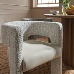 Greenwich Taupe Boucle And Beige Faux Leather Seat Dining Chair -Daals DCH 2259 A scene4