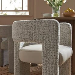 Greenwich Taupe Boucle And Beige Faux Leather Seat Dining Chair -Daals DCH 2259 A scene5