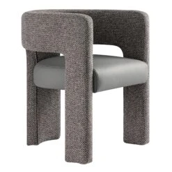 Greenwich Grey & Blue Textured Fabric And Grey Faux Leather Seat Dining Chair 14 Greenwich Grey & Blue Textured Fabric And Grey Faux Leather Seat Dining Chair -Daals DCH 2259 B WB3