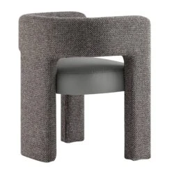 Greenwich Grey & Blue Textured Fabric And Grey Faux Leather Seat Dining Chair 15 Greenwich Grey & Blue Textured Fabric And Grey Faux Leather Seat Dining Chair -Daals DCH 2259 B WB4