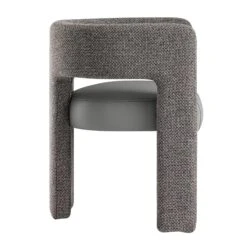 Greenwich Grey & Blue Textured Fabric And Grey Faux Leather Seat Dining Chair 16 Greenwich Grey & Blue Textured Fabric And Grey Faux Leather Seat Dining Chair -Daals DCH 2259 B WB5
