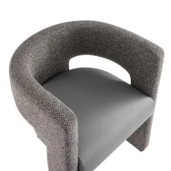 Greenwich Grey & Blue Textured Fabric And Grey Faux Leather Seat Dining Chair 17 Greenwich Grey & Blue Textured Fabric And Grey Faux Leather Seat Dining Chair -Daals DCH 2259 B WB6