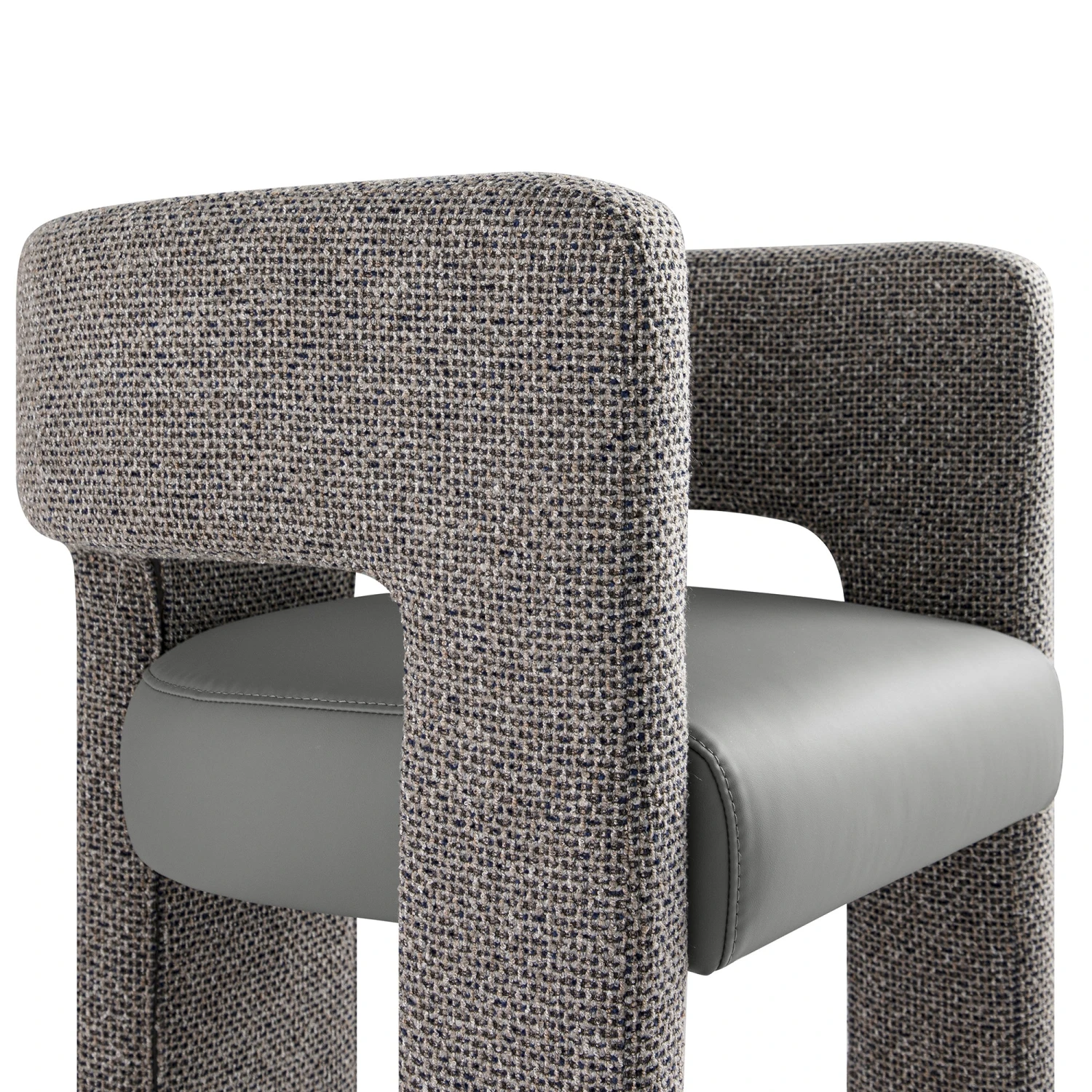 Greenwich Grey & Blue Textured Fabric And Grey Faux Leather Seat Dining Chair 9 Greenwich Grey & Blue Textured Fabric And Grey Faux Leather Seat Dining Chair - Image 9